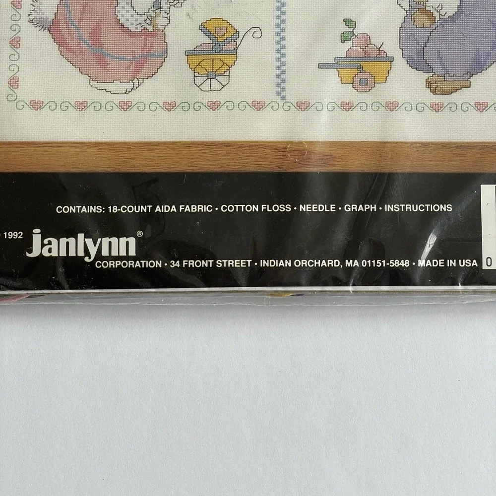 Janlynn 1992 Baby Wares Birth Announcement Cross Stitch Kit #136-03 14
